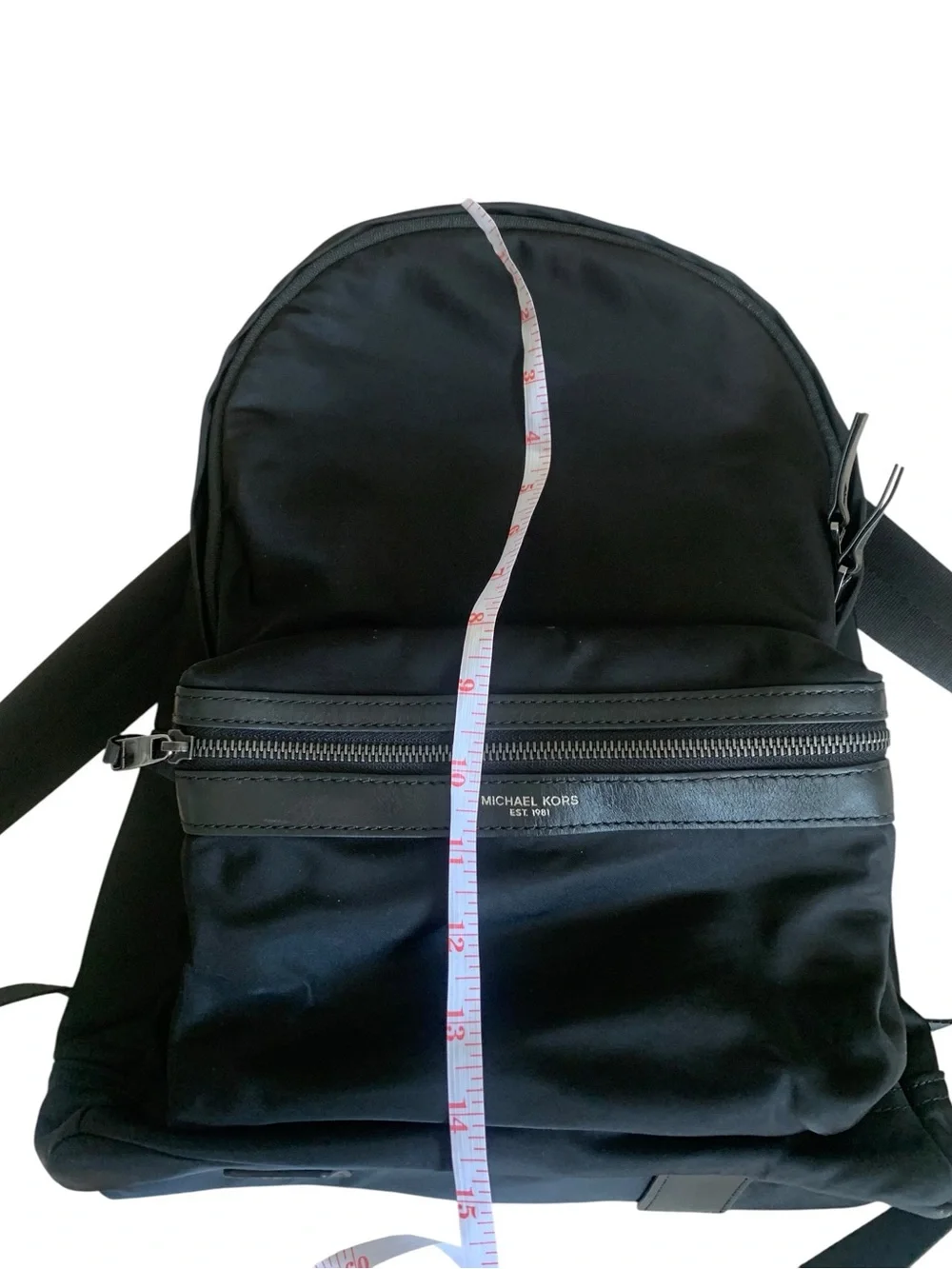 Michael Kors Black Nylon Leather Trim Backpack